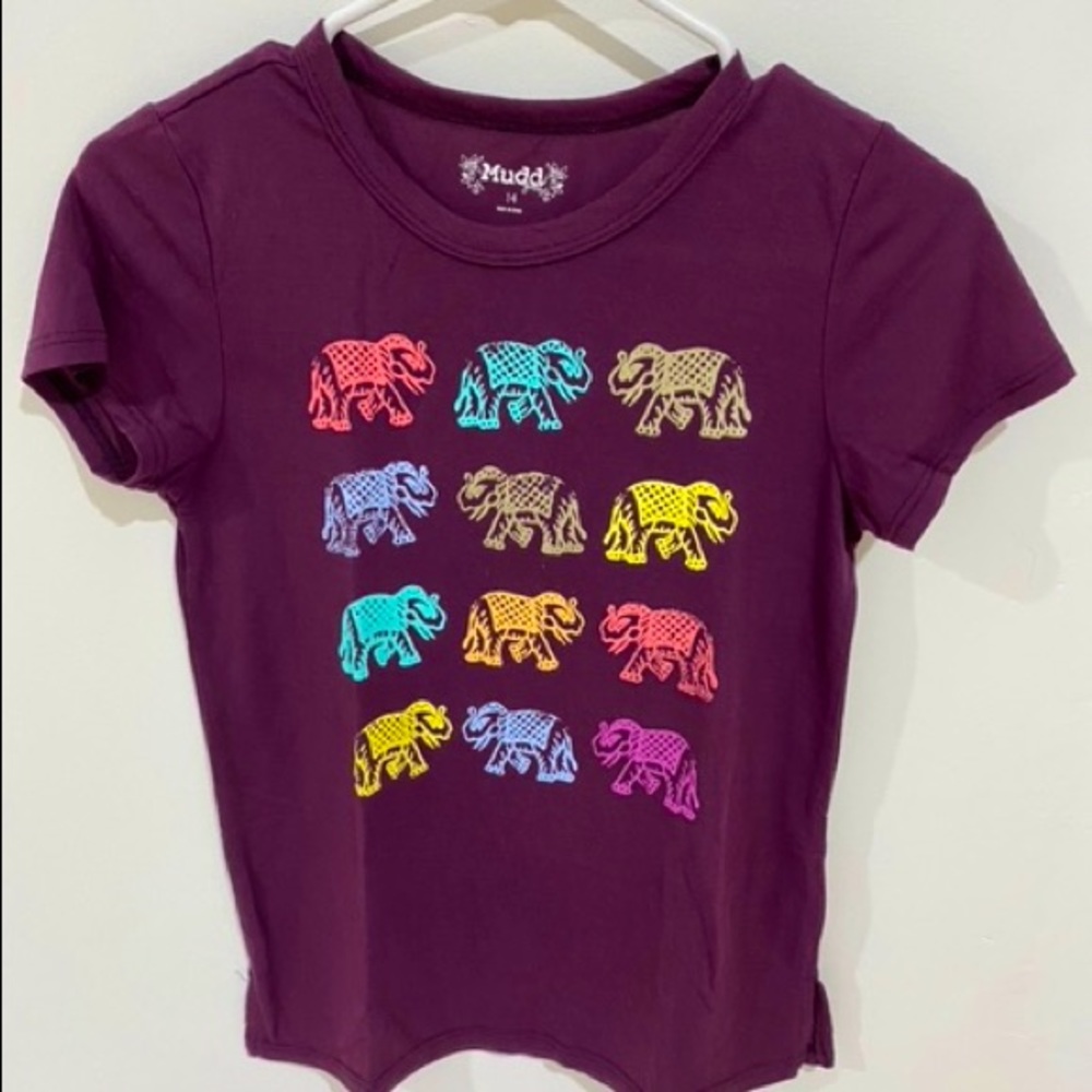 Mudd Girls Elephant Short Sleeve Shirt